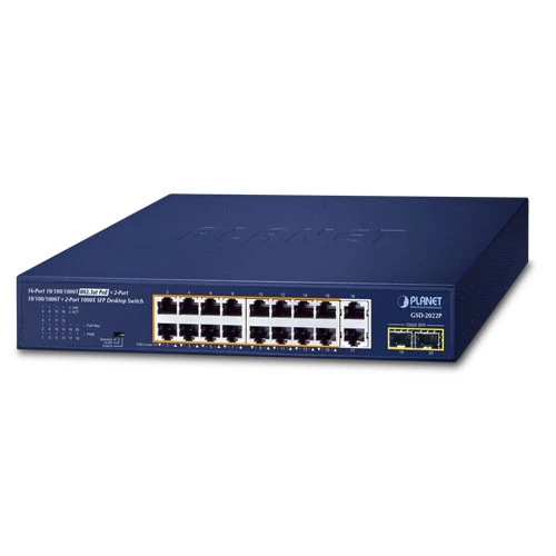 Yönetilemeyen Masaüstü Tip Switch (Unmanaged Desktop Switch) 16-Port 10/100/1000T 802.3at/af PoE+  (Port başına 30.8 watt) (Port-1 ile Port-16 arası) ( TdrTR