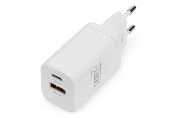 Digitus USB Şarj Cihazı, 1 x USB Tip-C™ (PD) / 1 x USB A (QC), 30W Digitus USB Charger 1 x USB Type-C™ (PD) / 1 x USB A (QC), 30W TdrTR