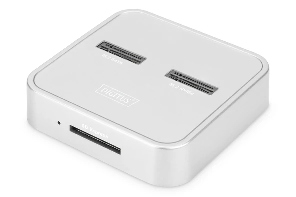 Digitus M.2 NVMe + M.2 SATA SSD Docking Station, SD Express Kart Okuyucu, USB-C™ Digitus M.2 NVMe + M.2 SATA SSD Docking Station with SD Express Card R TdrTR