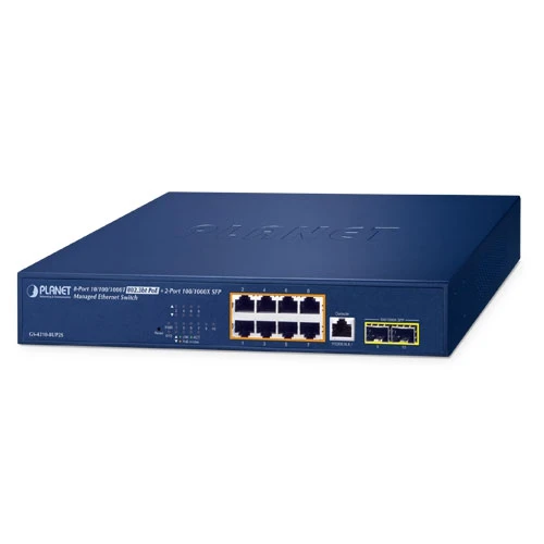 Yönetilebilir Ethernet Switch (Managed Ethernet Switch) 8-Port 10/100/1000T 802.3bt PoE++ Injector Port (Port başına 60 watt) (PoE Güç Bütçesi maks. 18 TdrTR