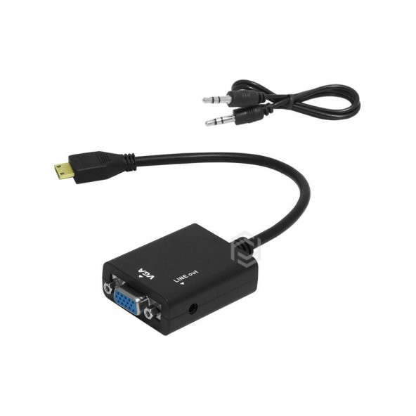 FRISBY FA-6672C MİNİ HDMI => VGA+SES ÇEVİRİCİ (Giriş: Mini HDMI => Çıkış: VGA + Audio) (1080p)