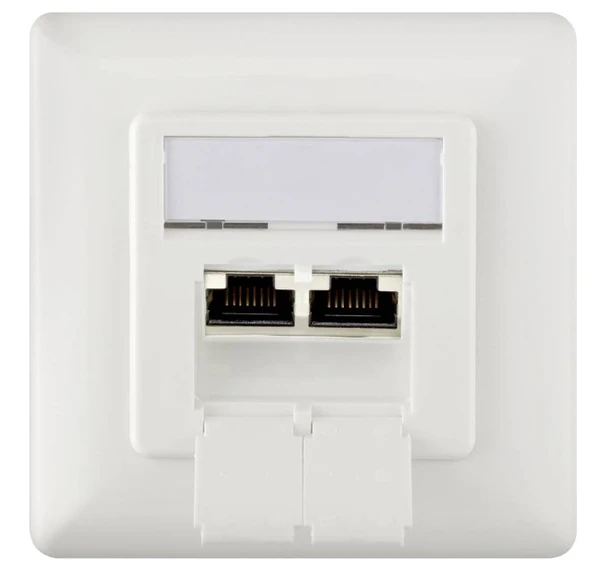 CAT 6 Wall Outlet, Shielded, 2X RJ45 TdrTR