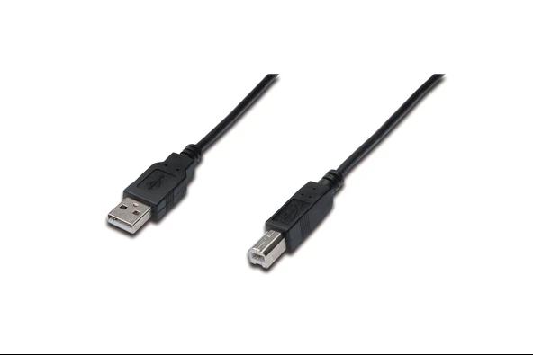 USB 2.0 Bağlantı Kablosu, USB A Erkek - USB B Erkek, 1.80 metre, AWG 28, UL, siyah renk TdrTR