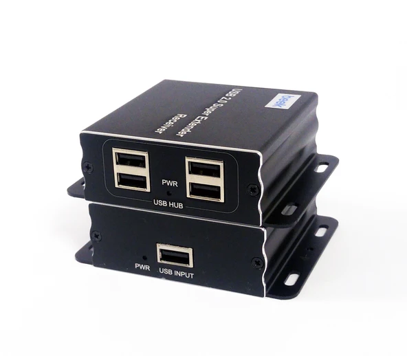 Beek Cat 5 USB 2.0 Sinyal Uzatma Cihazı,  Alıcı (Receiver) ve Verici (Sender) Birim dahil, 4 Port USB 2.0 Hub, 60 metre, alüminyum Beek USB 2.0 Extende TdrTR