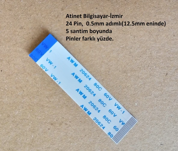 Awm 20624 80C 60V Vw-1 Flex Kablo 24 pin, 5 santim ters kablo. 24-0.5-5B