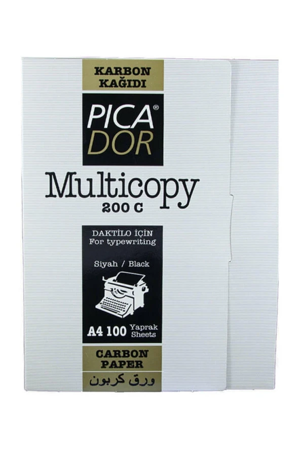 Picador 200-c Siyah Karbon Kağıdı A4 Siyah (100 Lü Paket)