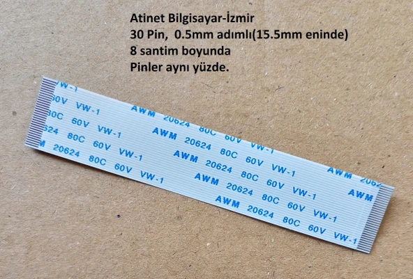Awm 20624 80C 60V Vw-1 Flex Kablo 30 Pin, 8Cm, 30-0.5-8A