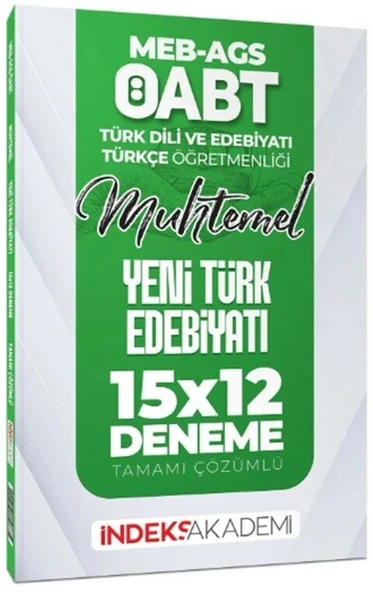 2025 ÖABT MEB AGS Muhtemel Türk Dili Edebiyatı Türkçe Yeni Türk Edebiyatı 15 x 12 Deneme İndeks Akademi