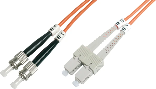 Beek ST-SC Fiber Optik Patch Kablo, Multimode OM 1 62.5/125 Duplex, 3.0mm, LSZH, 2 metre TdrTR