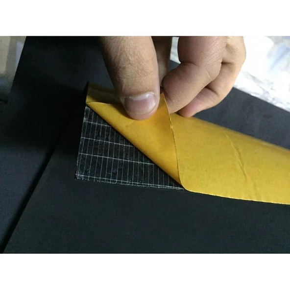 Oto Ses Isı Yalıtım Malzemesi Kauçuk Sünger Yapışkanlı 6mm 100cmx10mt TdrTR