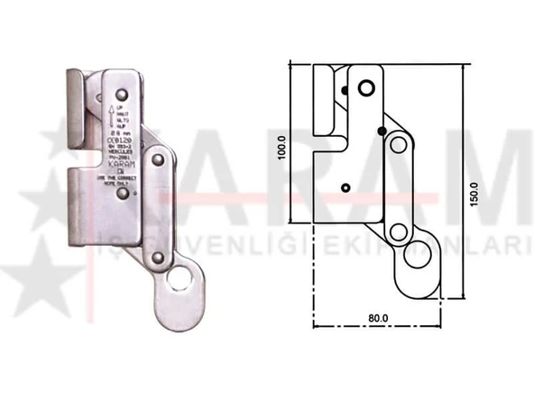 Karam KK02 Paslanmaz Çelik Halat Tutucu 8 mm 15 kN TdrTR