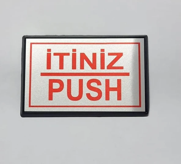 Push - İtiniz Yönlendirme Tabelası Yapışkanlı Küçük Boy 10 x 7 Cm