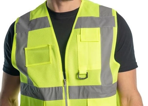 Fileli Cepli Reflektörlü İkaz Yeleği - Mühendis ( XL beden) - Sarı - Resim 3