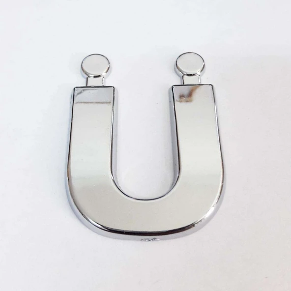 Ü Harfi Villa Tipi Krom Yapışkanlı 9 cm Harf - Resim 2