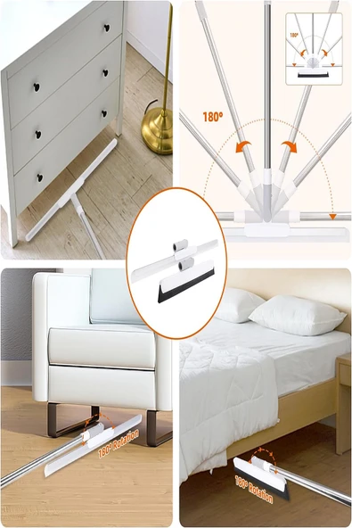 Teleskobik Saplı Çekçek Yersil Kauçuk Uçlu Uzun Saplı Su Çekici- Duş -Cam -Araba -Banyo Silecek - 3