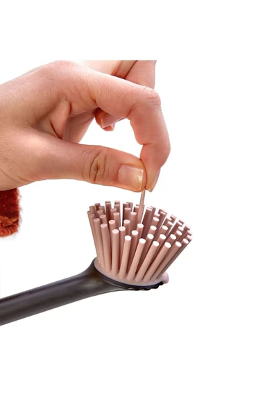 İstiridye Silikon Başlıklı Bulaşık Yıkama Fırçası - Lavabo Temizleme - Mutfak Tezgah Fırçası - Resim 4