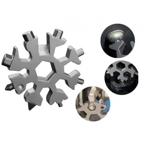 Çok Amaçlı Kar Tanesi Açacak Tornavida Anahtarlık Alyan - Resim 2