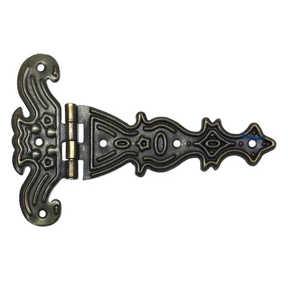Dekoratif, Sac Tek Kuyruklu Menteşe - 69x102 mm, Büyük, Antik, 100 Adet TdrTR