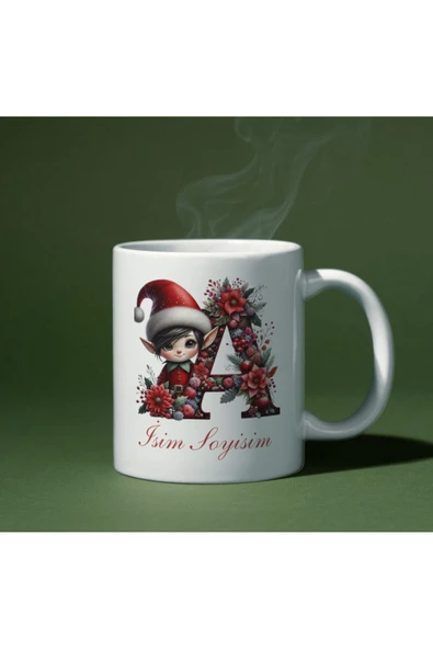 ALPŞAN TİCARET  Yılbaşı Temalı Kişiselleştirilebilir Kupa Bardak Yeni Yıl Konseptli Kişiye Özel İsme Özel Kupa - Resim 4