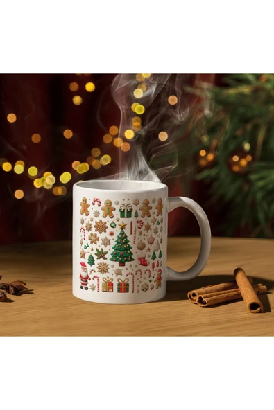 ALPŞAN TİCARET  Yılbaşı Temalı Kupa Bardak Hediyelik Yılbaşı Kupa Noel Kupa - Resim 2