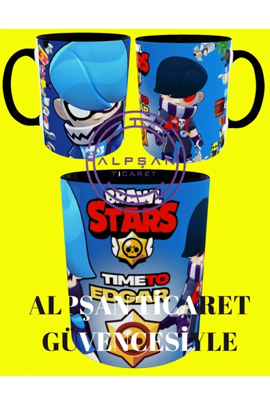 ALPŞAN TİCARET  Brawl Stars Mug. Brawl Stars Kupa Bardak. Brawl Stars Edgar Kupa Bardak, Brawl Stars Edgar Mug - Resim 3