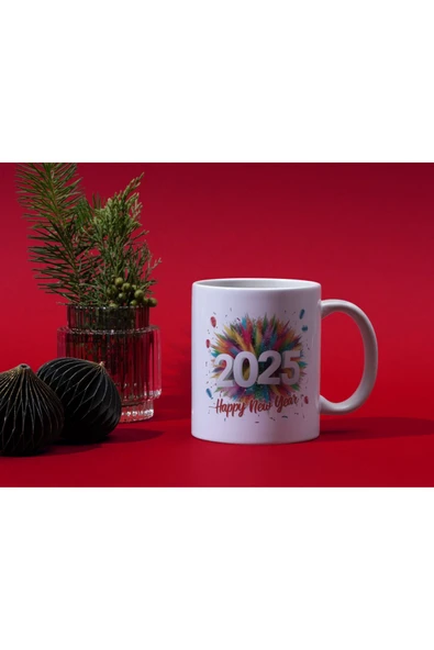 ALPŞAN TİCARET  Yılbaşı Temalı Kupa Bardak Yeni Yıl Konseptli Kupa 2025 Noel Kupa ürün görseli