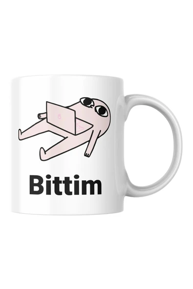 ALPŞAN TİCARET  Bittim Hediye Kupa Bardak Arkadaşa Kupa Sevgiliye Beyaz Kupa Bardak Doğum Günü Hediye Kupa ürün görseli