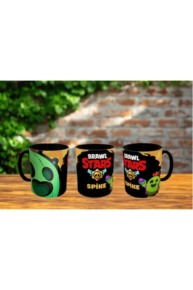 ALPŞAN TİCARET  Brawl Stars Spike Kupa Bardak İçi ve Kulbu Siyah - Resim 2