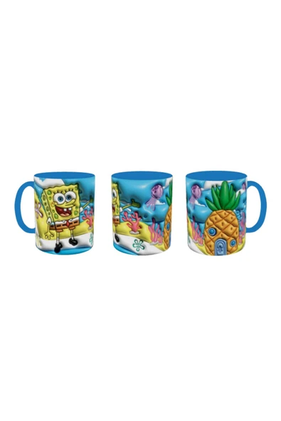 ALPŞAN TİCARET  Sünger Bob Kupa Bardak Süngerbob Mug - 2