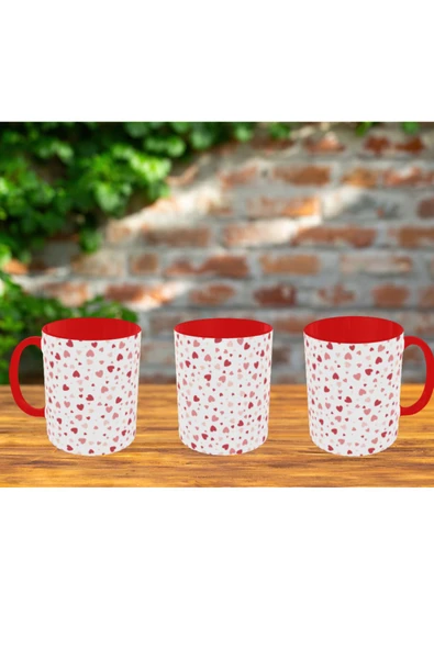 ALPŞAN TİCARET  Sevgiliye Kalpli Hediye Kupa Bardak Kırmızı Kupa Bardak Sevgililer Günü Hediye Kupa - Resim 2