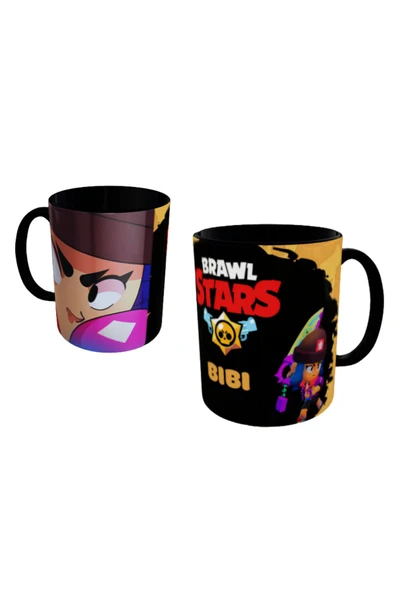 ALPŞAN TİCARET  Brawl Stars Bibi Kupa Bardak İçi ve Kulbu Siyah Kişiselleştirilebilir ürün görseli