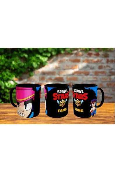 ALPŞAN TİCARET  Brawl Stars Fang Kupa Bardak İçi ve Kulbu Siyah Kişiselleştirilebilir - Resim 2