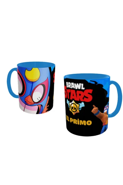 ALPŞAN TİCARET  Brawl Stars El Primo Kupa Bardak İçi ve Kulbu Mavi Kişiselleştirilebilir ürün görseli