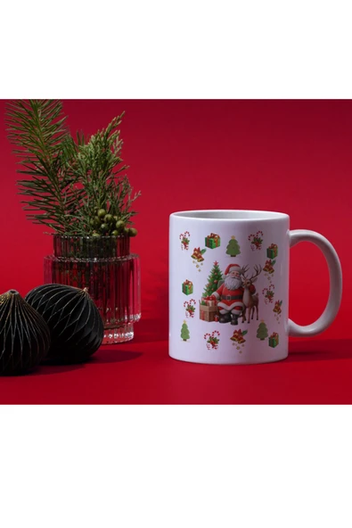 ALPŞAN TİCARET  Yılbaşı Temalı Noel Baba Kupa Bardak Hediyelik Yılbaşı Kupa Noel Kupa - Resim 2