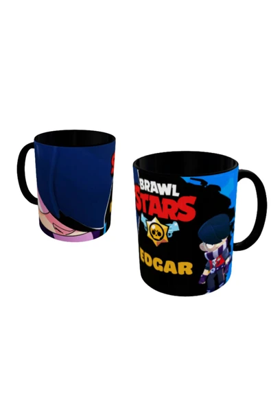 ALPŞAN TİCARET  Brawl Stars Edgar Kupa Bardak İçi ve Kulbu Siyah Kişiselleştirilebilir