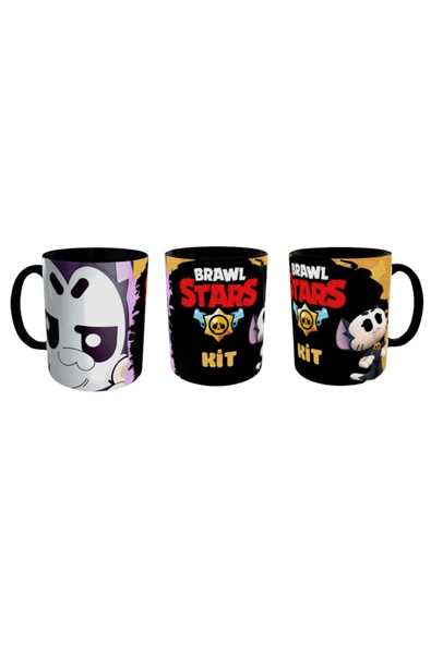 ALPŞAN TİCARET  Brawl Stars Kit Kupa Bardak İçi ve Kulbu Siyah Kişiselleştirilebilir - Resim 4