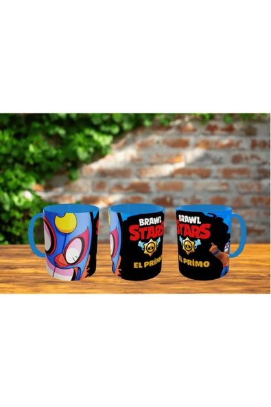 ALPŞAN TİCARET  Brawl Stars El Primo Kupa Bardak İçi ve Kulbu Mavi Kişiselleştirilebilir - Resim 2