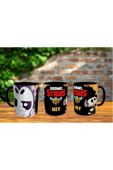 ALPŞAN TİCARET  Brawl Stars Kit Kupa Bardak İçi ve Kulbu Siyah Kişiselleştirilebilir - Resim 2