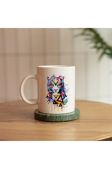 ALPŞAN TİCARET  KAPLAN FİGÜRLÜ SERAMİK BASKILI KUPA ürün görseli