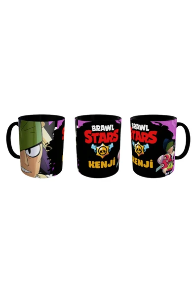 ALPŞAN TİCARET  Brawl Stars Kenji Kupa Bardak İçi ve Kulbu Siyah Kişiselleştirilebilir - Resim 3