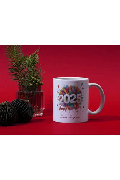 ALPŞAN TİCARET  Yeni Yıl Konseptli Kişiye Özel İsme Özel Kupa İsme Özel Yılbaşı Temalı Kupa Bardak - Resim 2