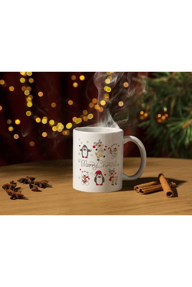 ALPŞAN TİCARET  Yılbaşı Temalı Kupa Merry Christmas Kupa Bardak Yeni Yıl Konseptli Özel Kupa - 1