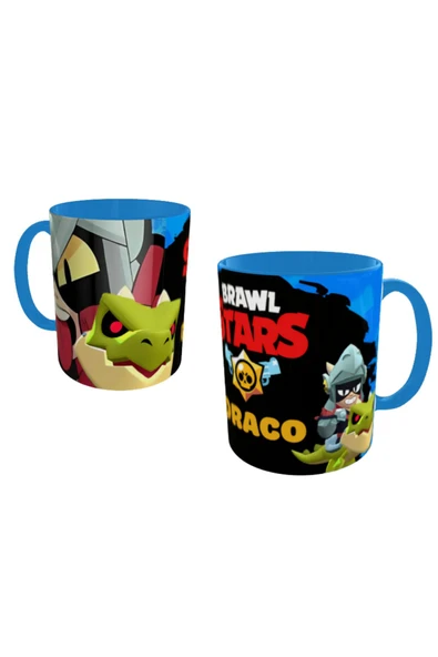 ALPŞAN TİCARET  Brawl Stars Draco Kupa Bardak İçi ve Kulbu Mavi Kişiselleştirilebilir ürün görseli