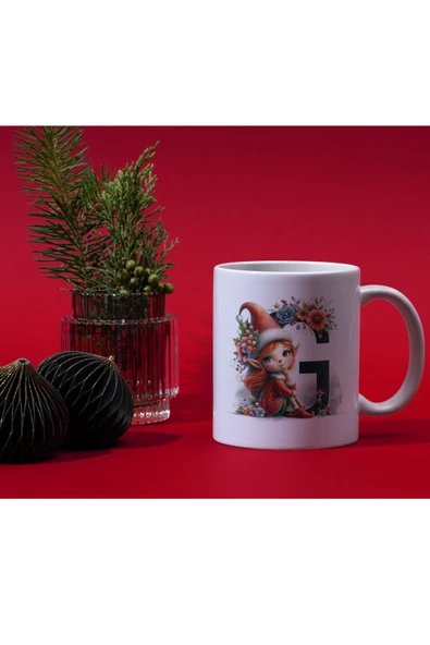 ALPŞAN TİCARET  Yılbaşı Temalı G Harfli Kupa Bardak Yeni Yıl Konseptli Kişiye Özel İsme Özel Kupa ürün görseli