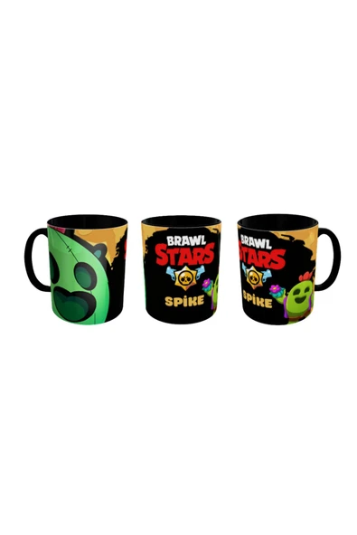 ALPŞAN TİCARET  Brawl Stars Spike Kupa Bardak İçi ve Kulbu Siyah - Resim 3