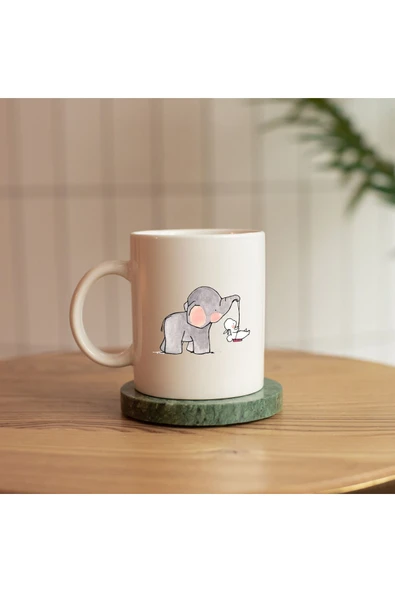 ALPŞAN TİCARET  FİL FİGÜRLÜ SERAMİK BASKILI KUPA ürün görseli
