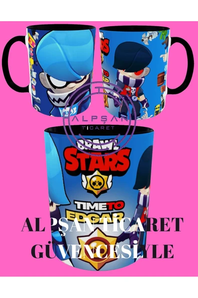 ALPŞAN TİCARET  Brawl Stars Mug. Brawl Stars Kupa Bardak. Brawl Stars Edgar Kupa Bardak, Brawl Stars Edgar Mug - Resim 4