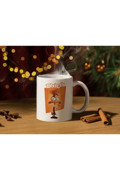 ALPŞAN TİCARET  Ters Yüz Anksiyete Kupa Bardak Anxiety Ters Yüz Baskılı Kupa Bardak - Resim 2