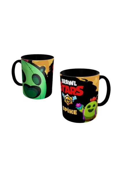 ALPŞAN TİCARET  Brawl Stars Spike Kupa Bardak İçi ve Kulbu Siyah