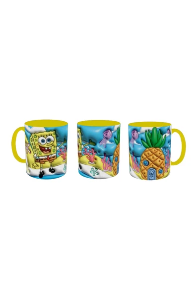 ALPŞAN TİCARET  Sünger Bob Kupa Bardak Süngerbob Mug - Resim 2